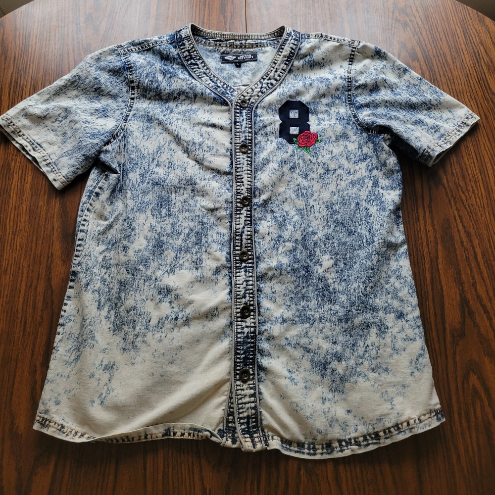 Retro Distrikt Bleached Denim Button Down Shirt